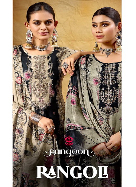Rangoli by Rangoon Muslin Printed Kurti With Bottom Dupatta Wholesale Online 